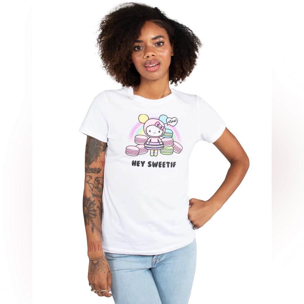 TOKIDOKI X HELLO KITTY Hey Sweetie White T-Shirt, Sz XS